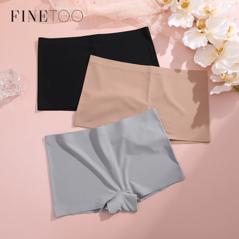 Finetoo-女性のためのシームレスなストレッチパンティー,ローウエストのパンティー,通気性のある下着,アイスシルク,モノクロ,快適,セクシー 1