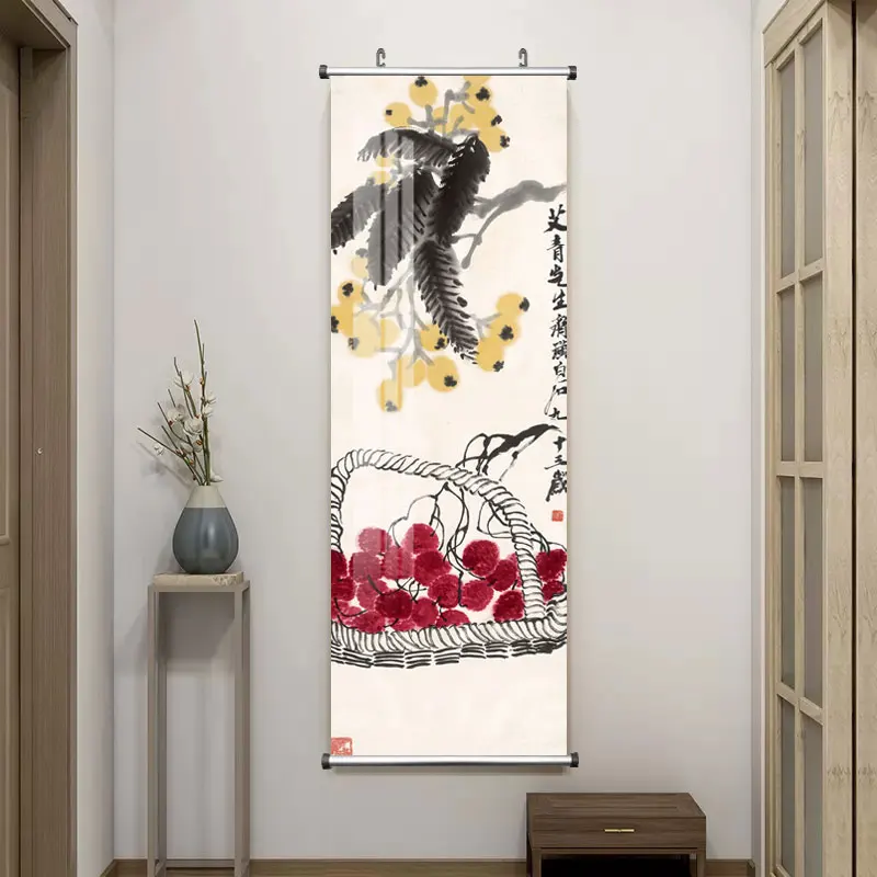 Zen Abstract Traditional Chinese Style Qi Baishi Wall Art Canvas Painting Poster Picture Print For Office Living Room Home Décor