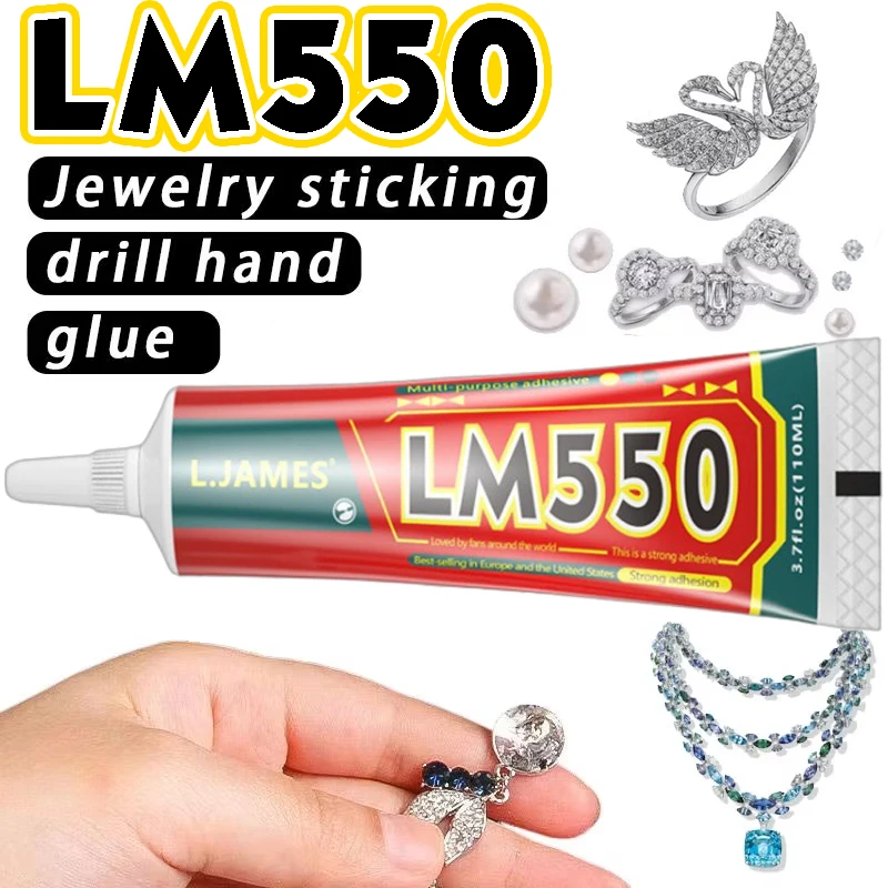 Klej precyzyjny LM550 z przezroczystym końcówką, uniwersalny klej do dżetów, biżuterii, rękodzieła, artykułów biurowych i szkolnych.