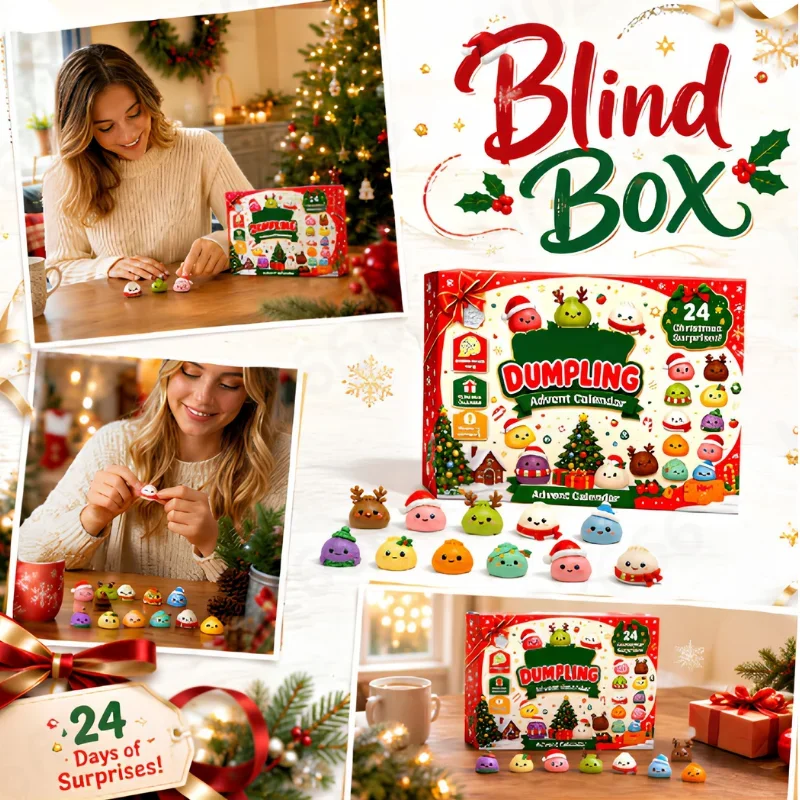 2026 Weihnachts-Squishies Adventskalender 24 Tage Countdown Adviento Navidad Dumpling Squishy Langsam Aufsteigend Quetschbar Heimdekoration Geschenk – Detail 6