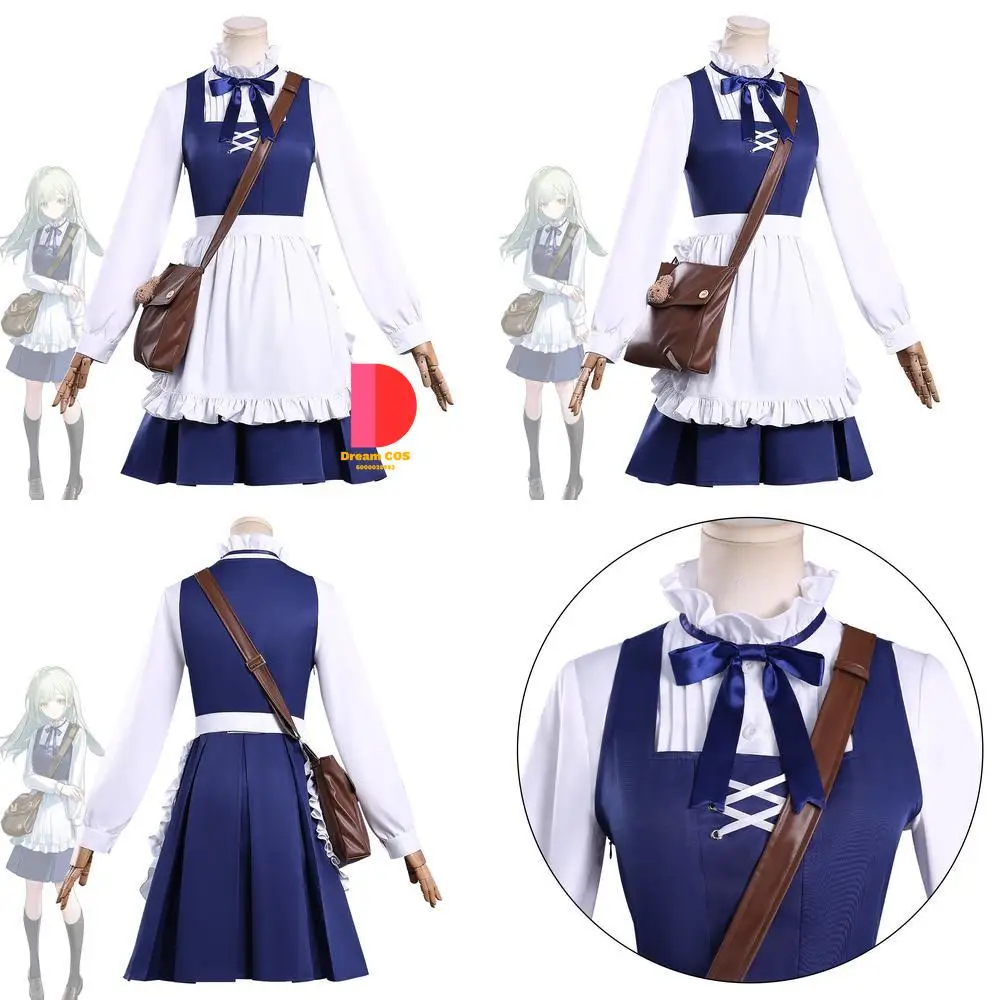 

BanG Dream Ave Mujica Cosplay Costume Anime Wakaba Mutsumi Blue School Uniform Dress Set Classic Role Play Wig Comic Con Party
