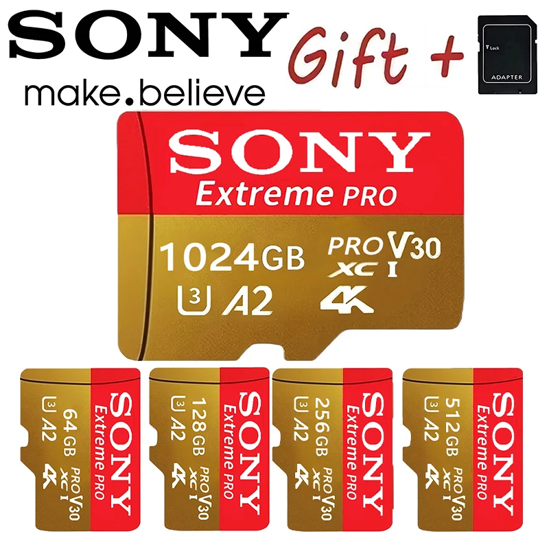 SOMY Micro TF carte SD 128GB 256GB carte mémoire Class10 U3 512GB 1TB haute vitesse Mini carte SD pour téléphone caméra voiture DV SLR