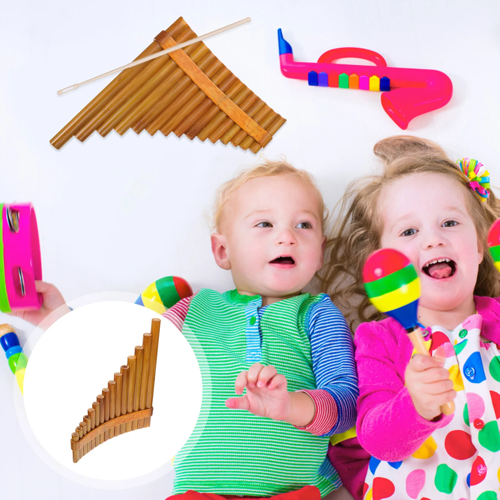 

1 set 1 Set Bamboo Pan Flute 15-Tube Medium Wood Color Polished Safe No Smell Kids Beginner Musical Instrument