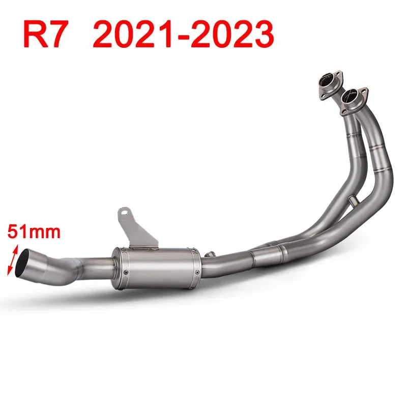 51mm Inlet For Yamaha R7 YZF-R7 2021-2023 Years Slip-on Motorcycle Exhaust Front Header Link Pipe