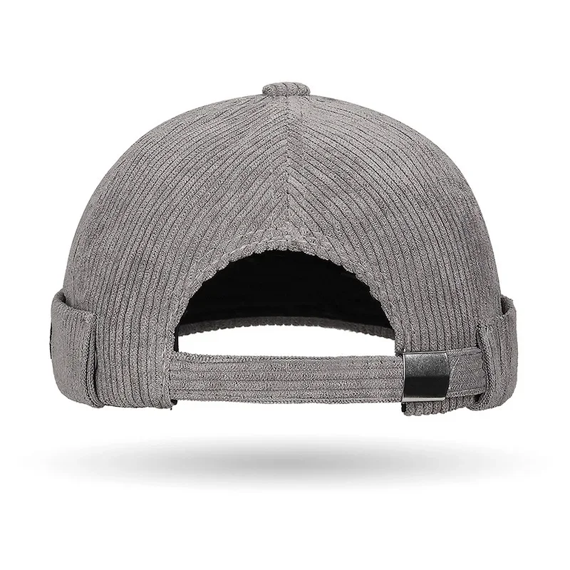 سروال قصير مالك البلد قبعة للجنسين لون نقي شريط المخملية القرع الجلد قبعة الكورية نمط الفردية قبعة بيسبول باردة #4