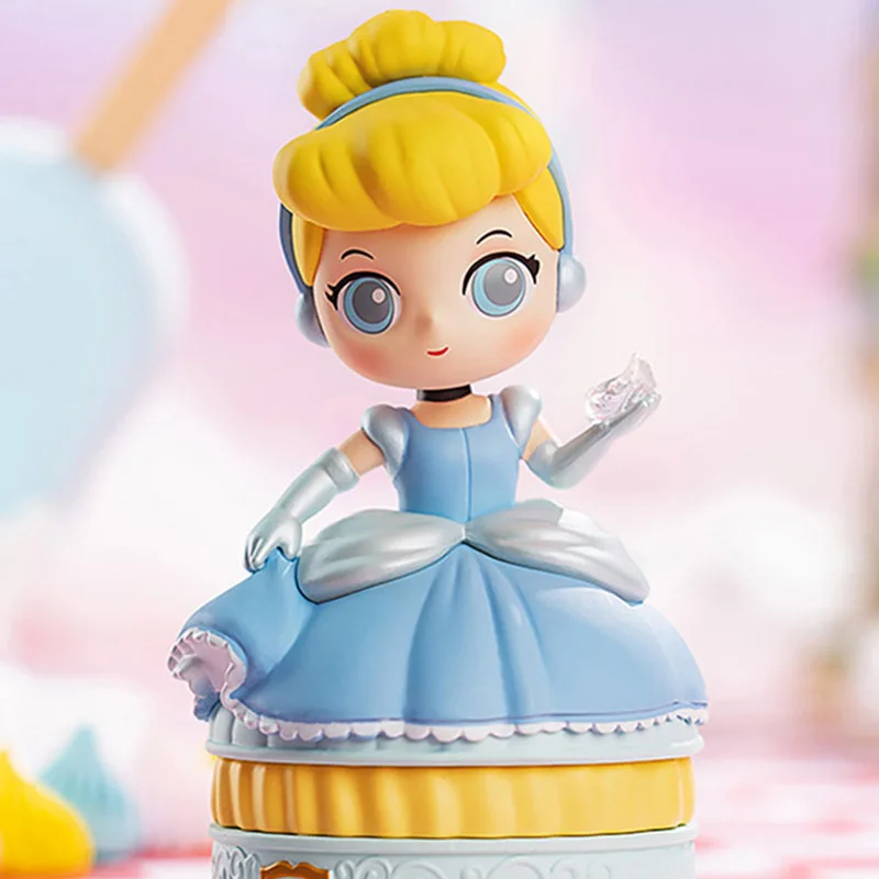 Disney Princess Macaron Series Action Figure Toys Aurora Ariel Belle Snow White  Jasmine Mulan Jewlry Storage Box Figures Gifts