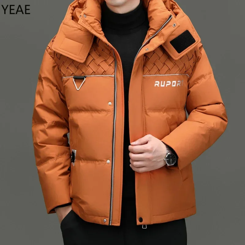 

COZOK Removable Hood Short Down Jacket Designer Clothes Men Duck Padding Winter for Male Coat Casual Man Sack