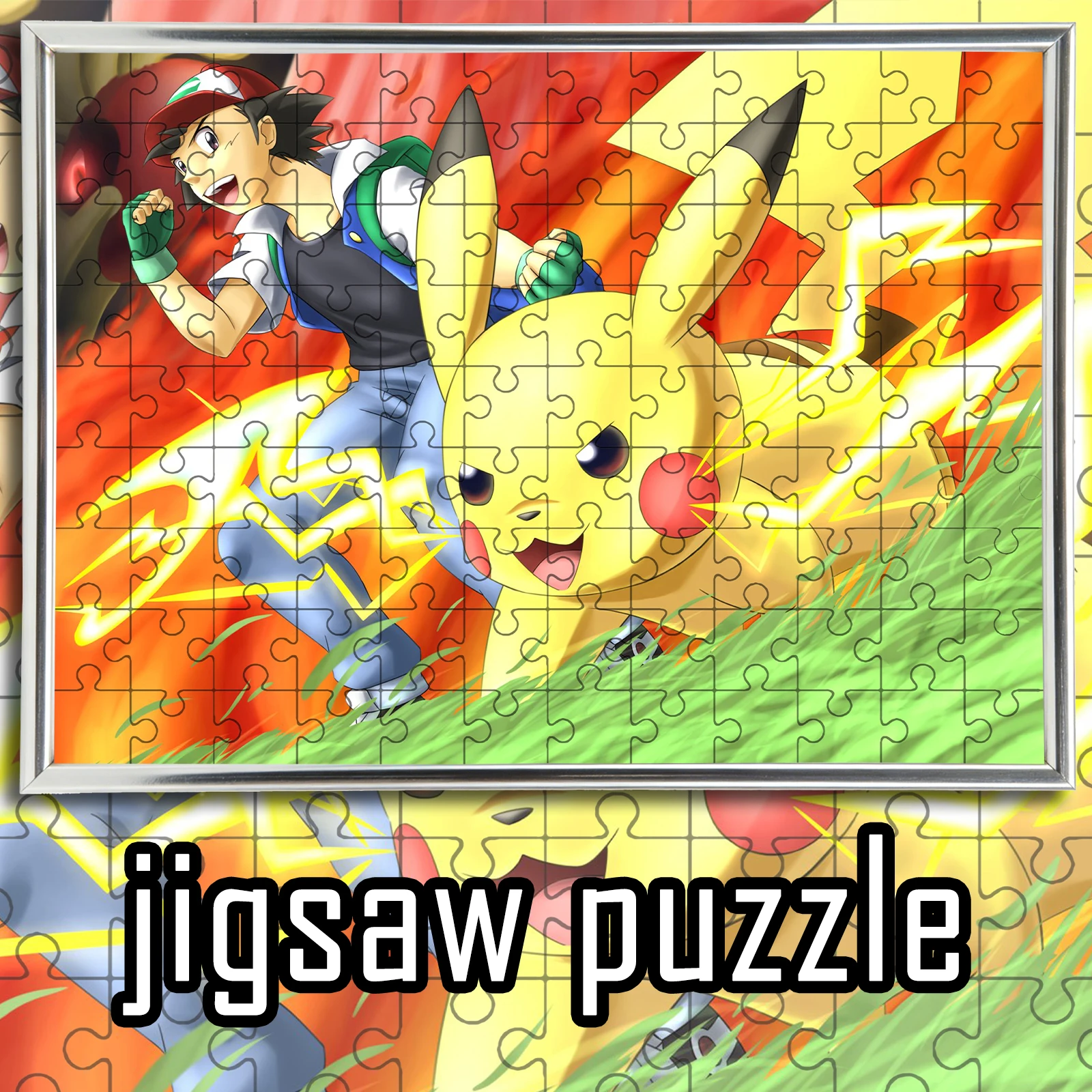 

Деревянный пазл-головоломка Ash & Pikachu: Классическая эпическая битва (аниме), 108/200/300/500/1000 деталей, в цветной коробке