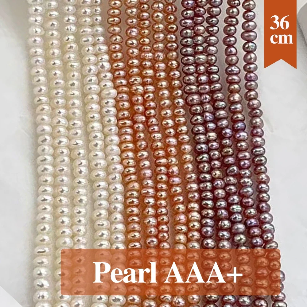 

36 см натуральный пресноводный 100% жемчуг бусины плоской формы жемчуг свободная прокладка из бисера для изготовления ювелирных изделий своими руками ожерелье браслет 3-3,5 мм