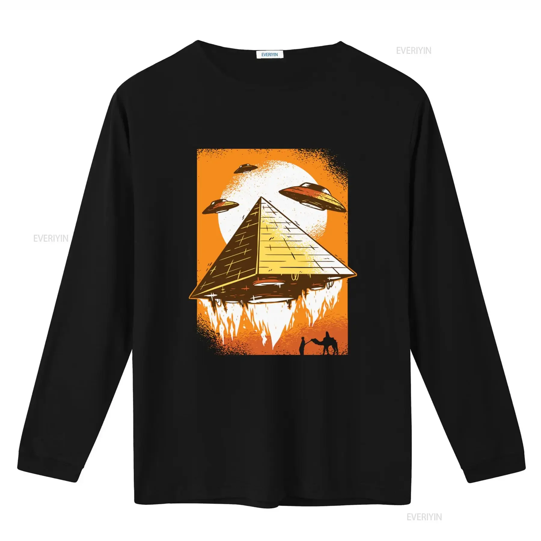 Alien UFO Egypt Pyramid Abduction Area 51 Men's T Shirt  vintage Washed Unisex Comfortable Stylish designer clothes Slightly