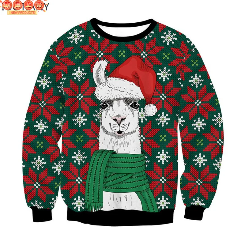 Merry Christmas 3D Print Sweatshirts Cute Santa Claus Graphic Christmas Sweater Men Funny Ugly Christmas Sweater New In Sweaters