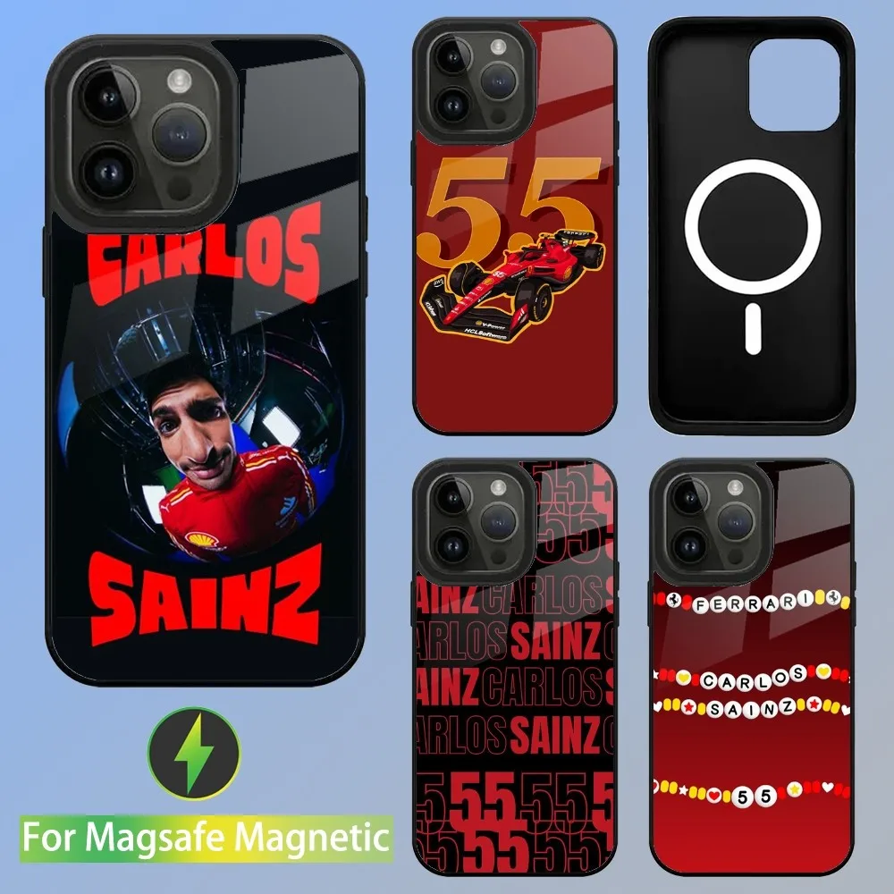 Carlos Sainz F1 55 Phone Case For iPhone 15,14,13,12,11,Plus,Pro,Max Mini Magsafe Magnetic Wireless Charging