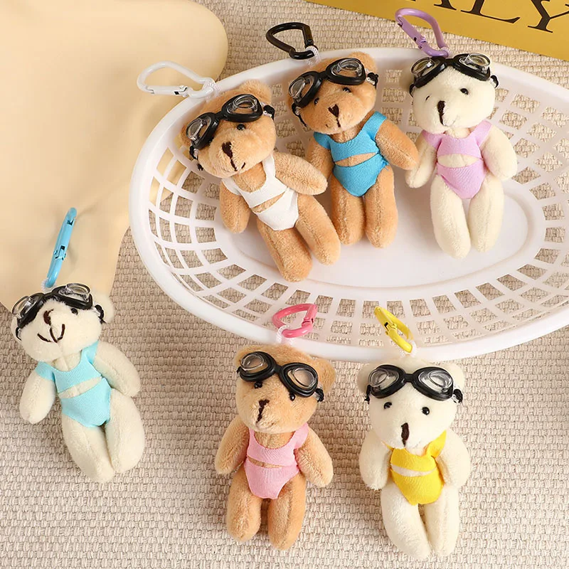 1/6 stücke Bär Plüsch-schlüsselanhänger Anhänger Kawaii Cartoon Urlaub Bär Puppe Spielzeug Anhänger Mädchen Tasche Anhänger Party Dekoration Geburtstag geschenke