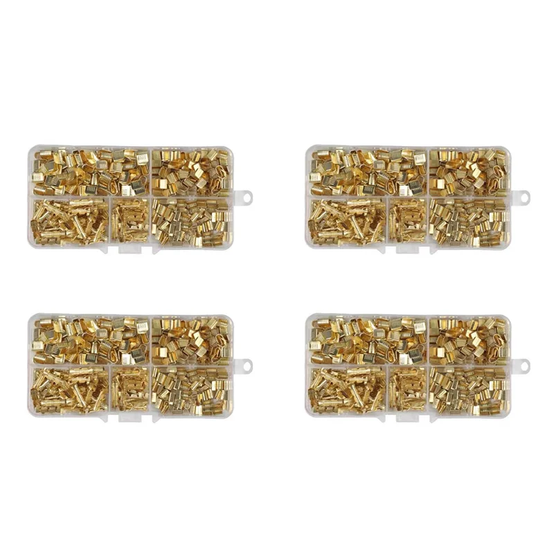ABKJ-2000Pc U Shape Copper Ring Terminals Crimp Kit Non-Insulated Assortment Cable Wire Spade Electric Butt Connector 454TABC