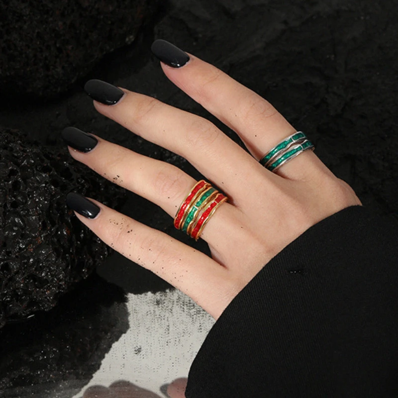 Concise S925 Sterling Silver Thin Ring Drip Glue Versatile Stacking Wearing Rings for Women Fashion Jewelry Sexys Party Gift 551