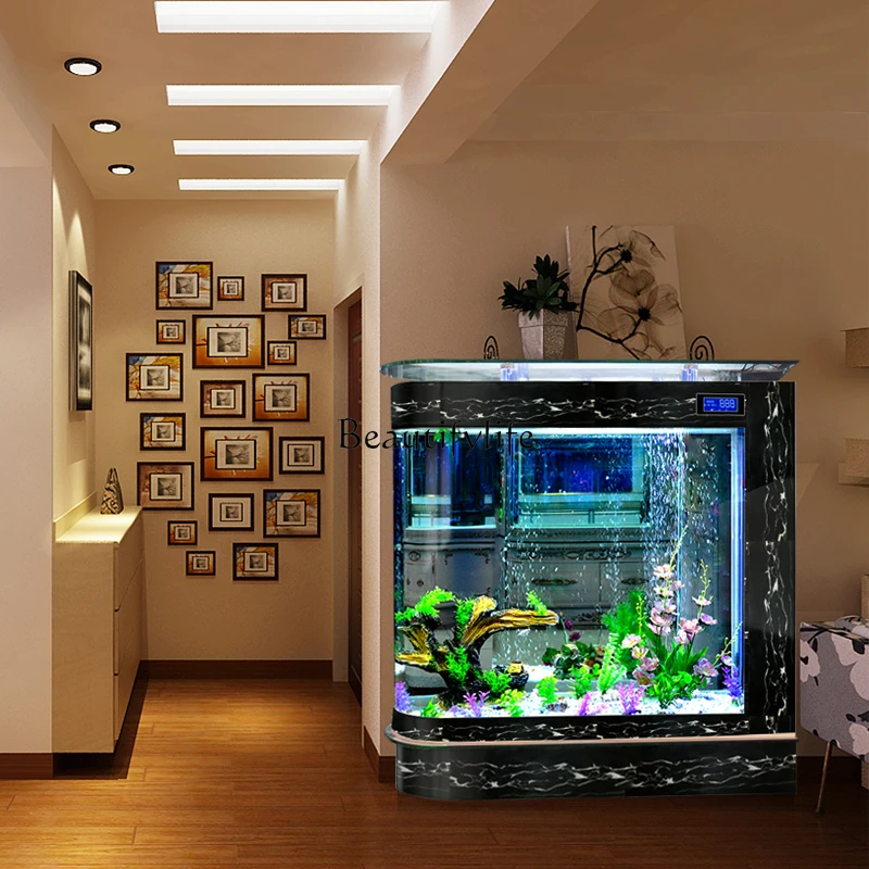 Fish Tank Aquarium Large Partition Ecological Glass Fish Tank Bar Counter Free Shipping