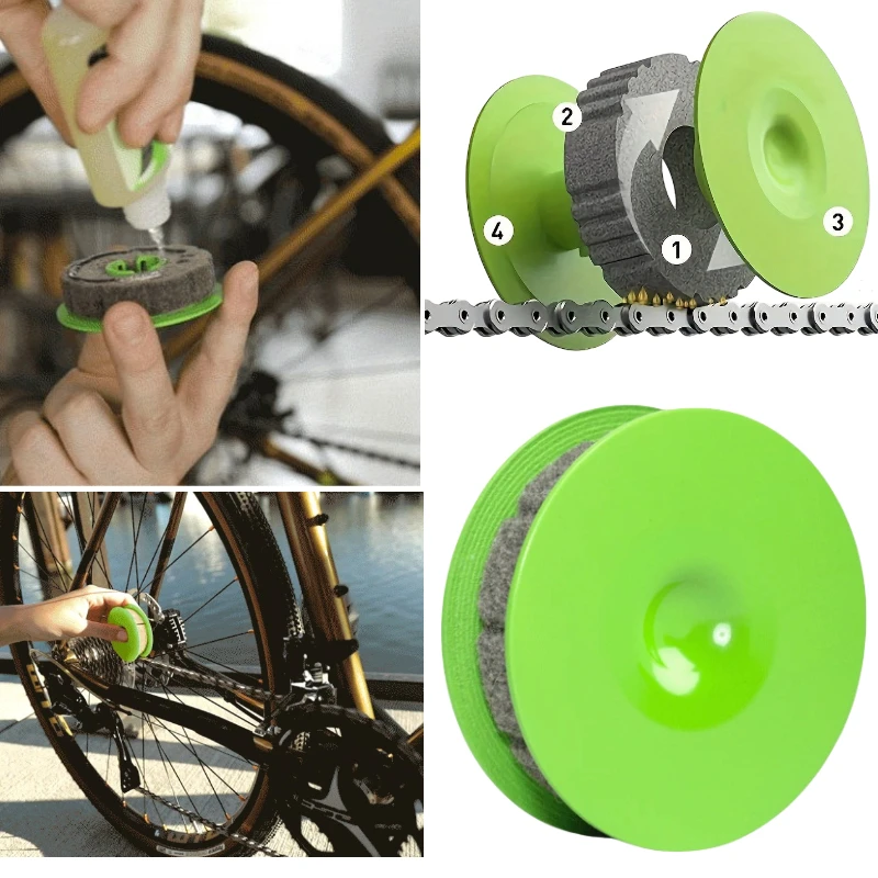 

Bike Chain Lubricator Bike Chain Oiler Lubricating Disc Bicycle Maintenance Tool Cycling Gear Roller Lubricant Bike Accessories