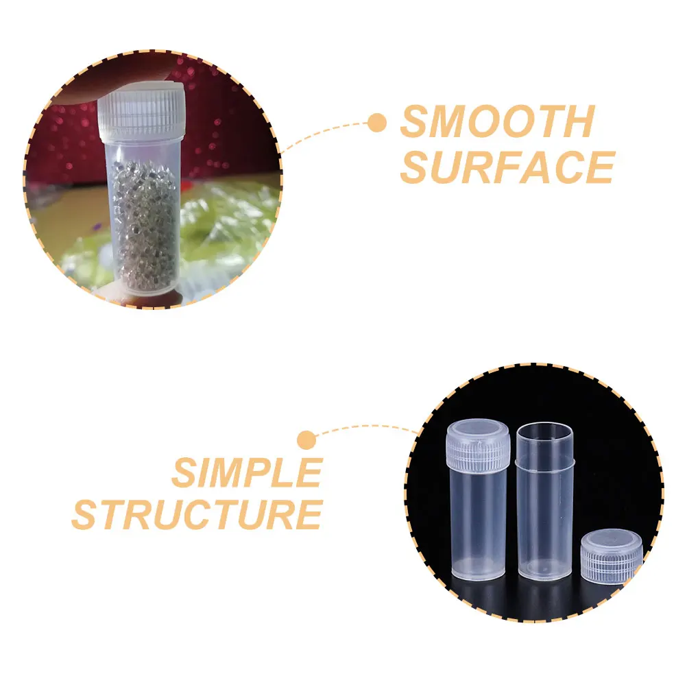 

50Pcs 5Ml Small Bottles with Caps Empty Plastic Test Tubes for Storing Powders and Small Items
