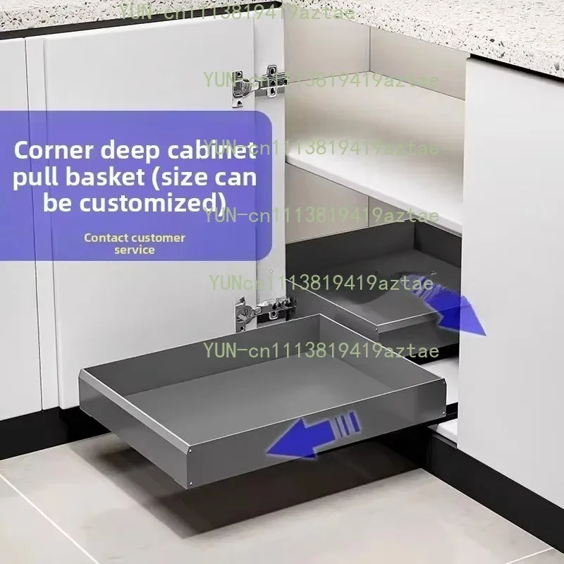 Space Aluminum Single Layer Cabinet Corner Shelf Drawer Type Kitchen Storage Rack Rust Proof