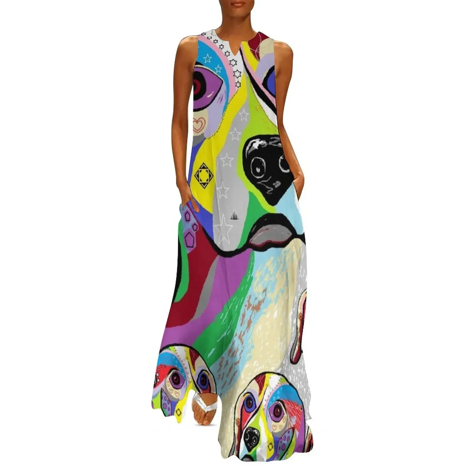 

Beagle and Babies Long Dress birthday dresses for women Elegant gowns evening dress woman Prom gown Dress