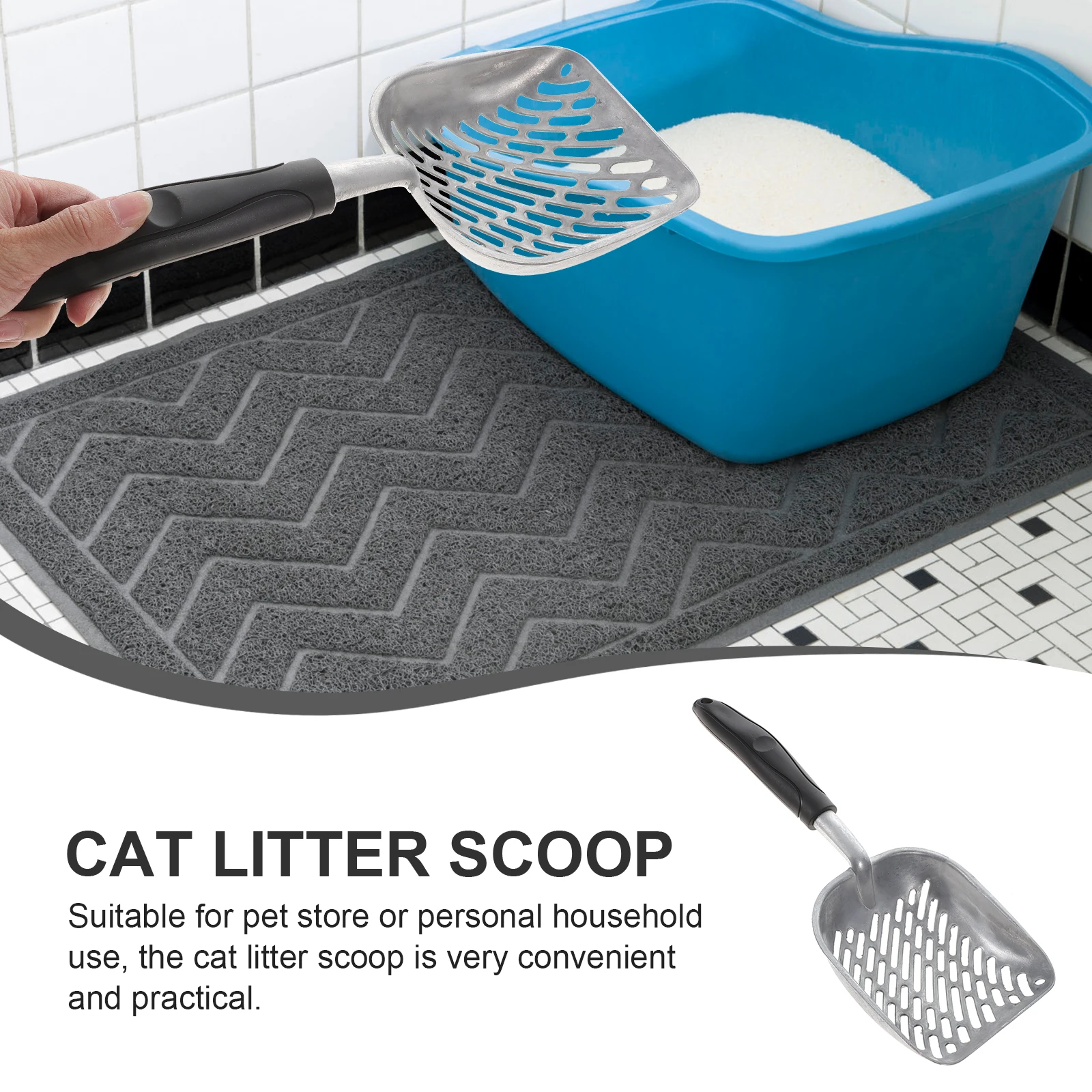 

Large Cat Litter Scoop Pet Supplies Durable Aluminum Shovel Tool Cleaning Dog Odor Control Sanitary Home Easy Grip Comfort