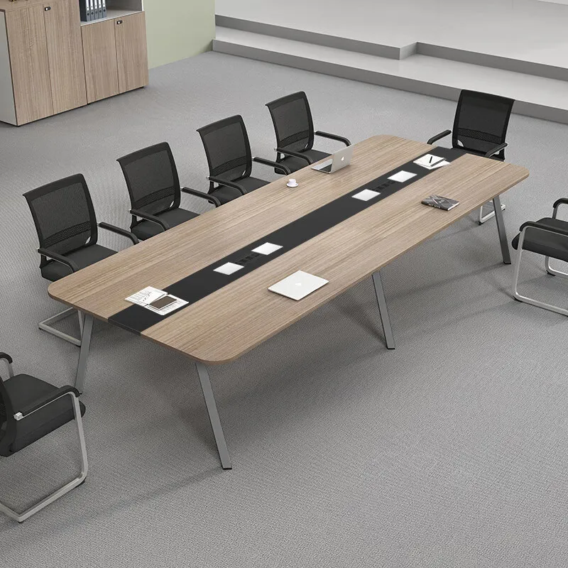 

Office Simple Curved Conference Table, Long Table and Chair Combination, Simple and Modern Negotiation Room Reading Table