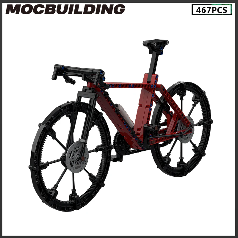 

Red Road Bike Technology Bricks MOC Building Blocks Transportation Creative Assembly Toy Christmas Present Birthday Gift