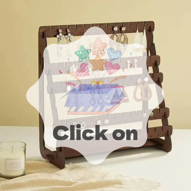 

Multilayer Wooden Earring Stand Holder High-capacity Jewelry Storage Organizer Display Rack For Home Living Room Bedroom Desktop