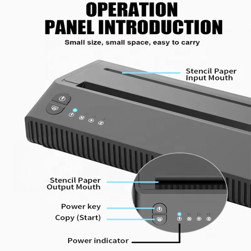 TUHU Tattoo Supply Stencil Mini Transfer Machine Copier Bluetooth Thermal Printer Machine Tattoo Transfer Copier Machine