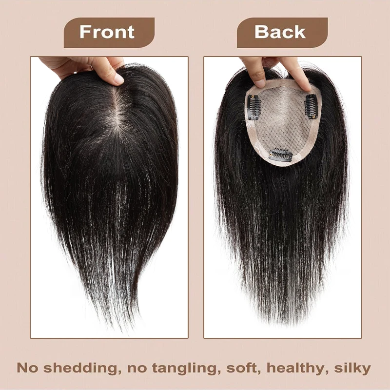 100% Klip Rambut Manusia Dalam Satu Potong Ekstensi Rambut Wig Atas Potongan Wig Renda Dasar Sutra Buatan Tangan Penuh Dasar Atas Kulit Kepala Alami Wanita