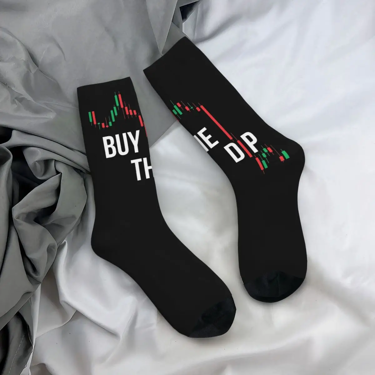 Retro Buy The Dip BTFD Men's Socks Bitcoin Cryptocurrency Art Unisex Harajuku Pattern Printed Happy Crew Sock Gift