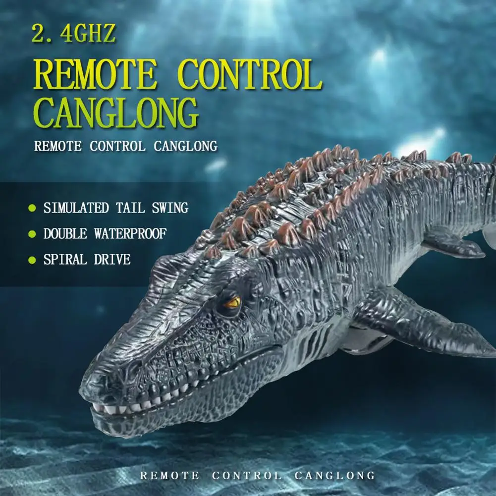 Dinossauro de Controle Remoto para Crianças, Mosasaurus Brinquedos De Mergulho, RC Boat, Light Spray, Piscina de Água, Lago, Banheiro, Brinquedo Banho Oceano