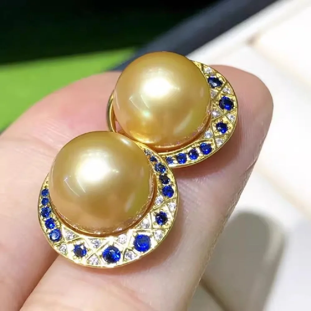 

Красивые жемчужные серьги AAAA 10-11 мм, круглые серьги с натуральным жемчугом Южного моря, серебро 925 пробы