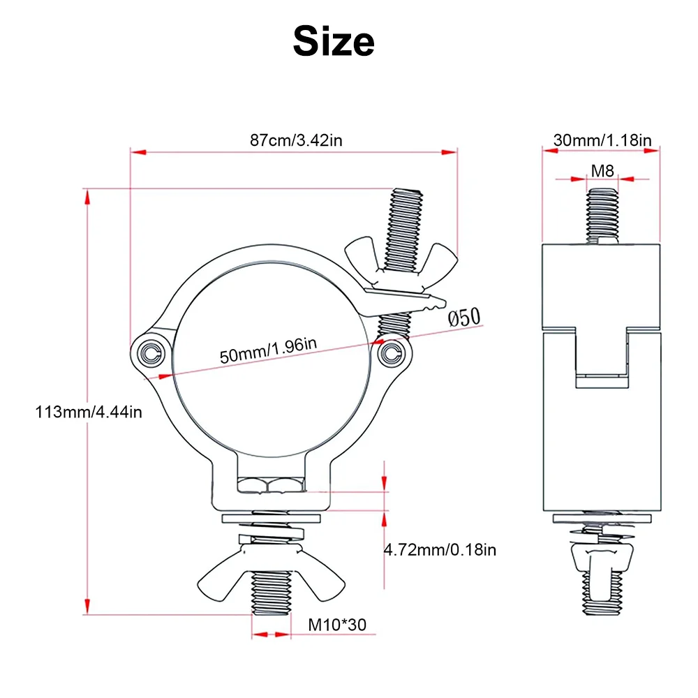 Zacisk do oświetlenia scenicznego Zacisk kratownicy 48-51 mm Wytrzymały zacisk O-Clamp ze stopu aluminium Zacisk do oświetlenia scenicznego Obciążenie Niedźwiedź 100 kg Akcesoria do kratownicy