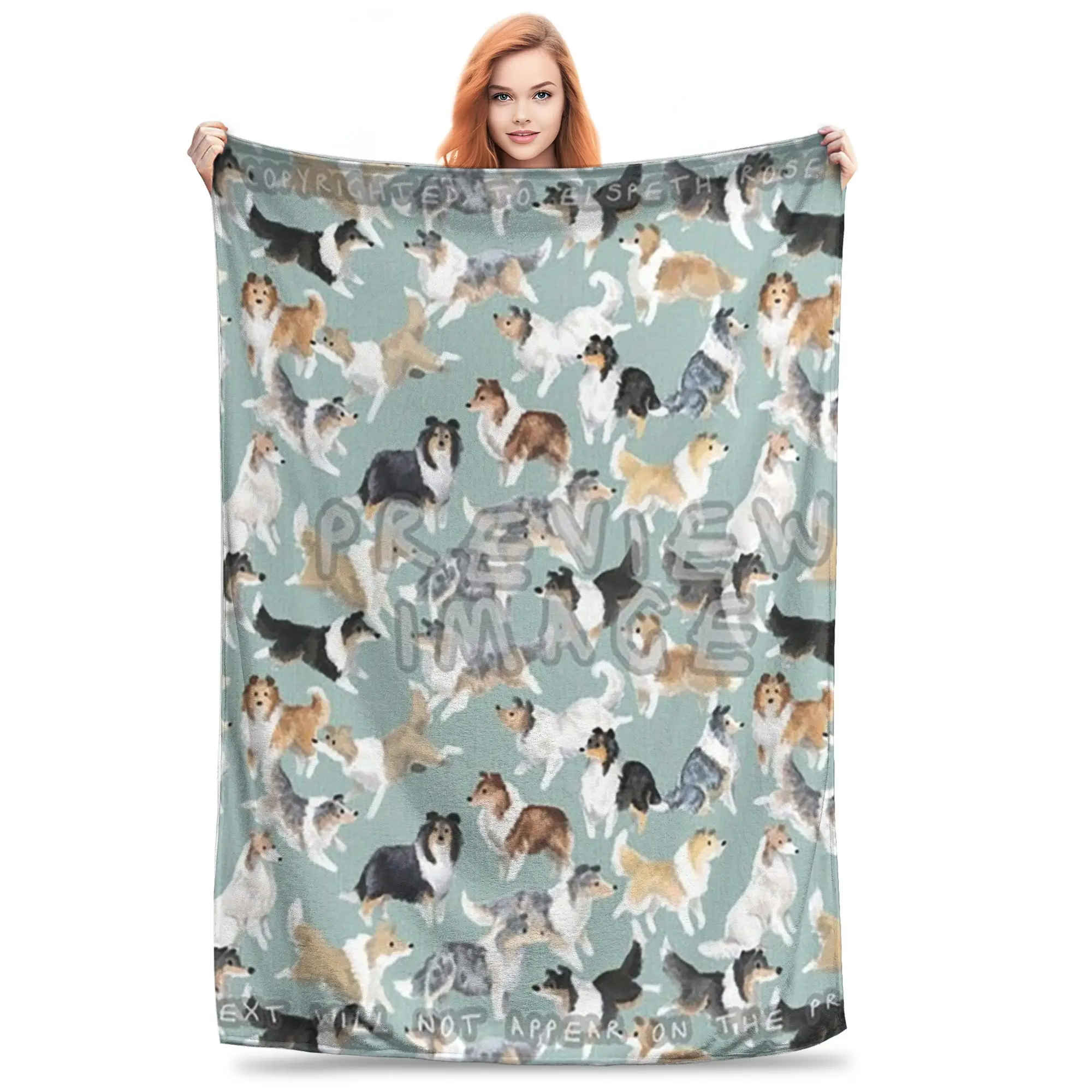 

The Rough Collie Blanket Soft Warm Flannel Throw Blanket Bedding for Bed Living room Picnic Travel Home Sofa