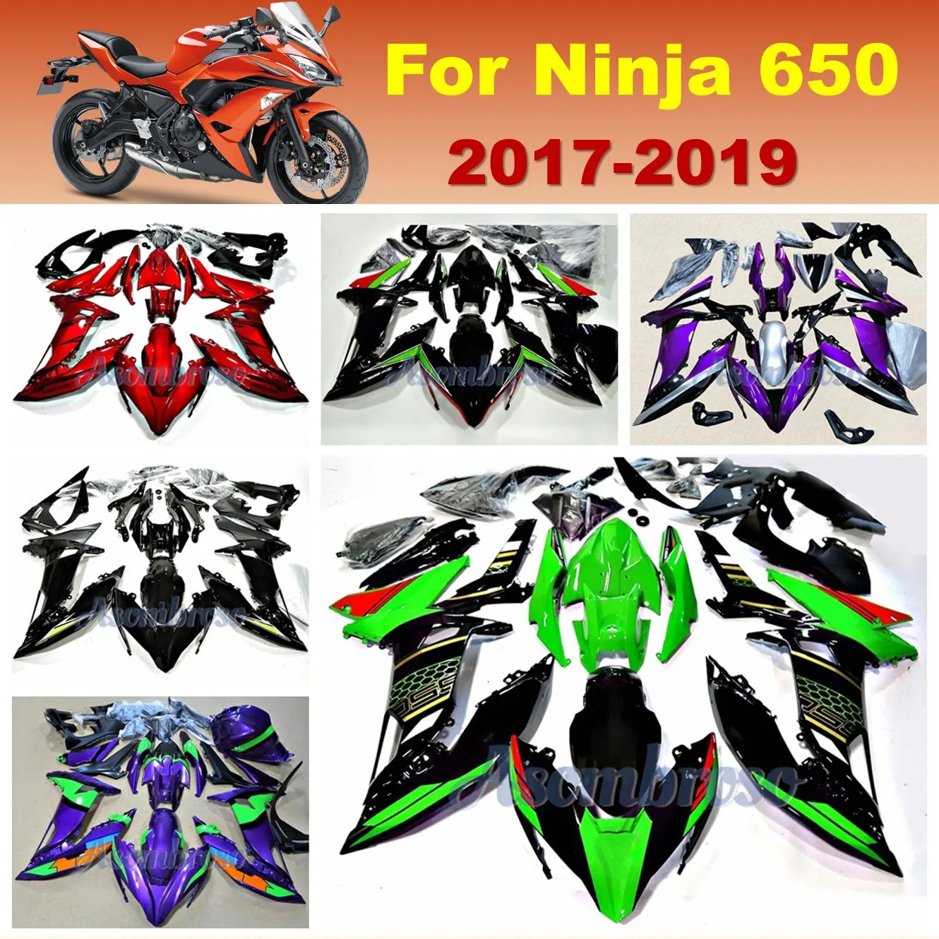 Classic style Body Fairing kit For Ninja650R ER-6F 2017 2018 2019 EX650 Ninja650 ABS Plastic fairing kit ER6F Ninja 650