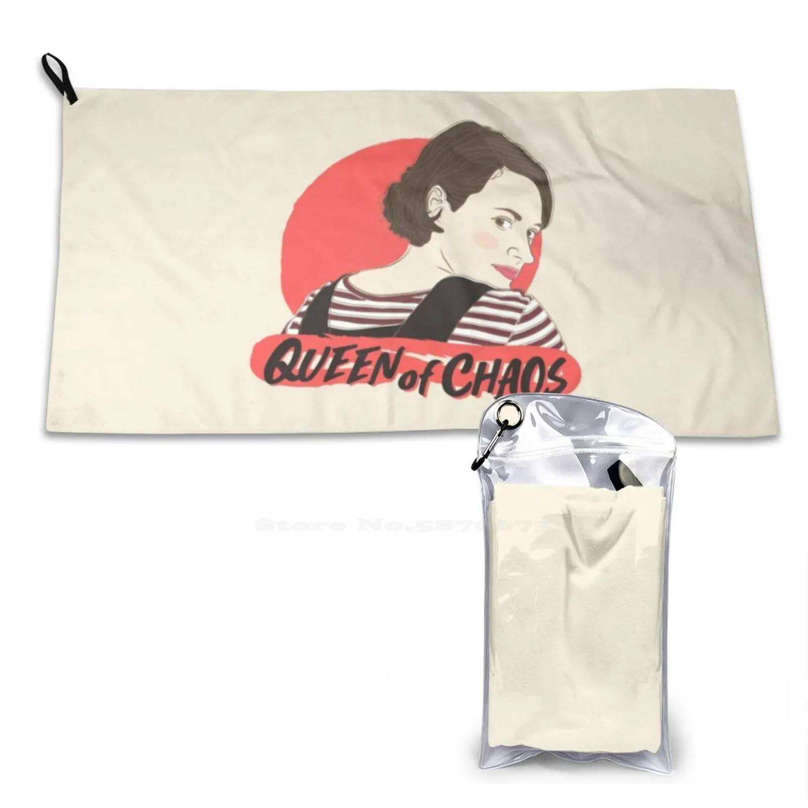 

Queen Of Chaos Soft Towel Quick Dry Beach Towel Fleabag British Comedy Tv Shows Pop Art Uk Phoebe Waller Bridge Feminist Pop