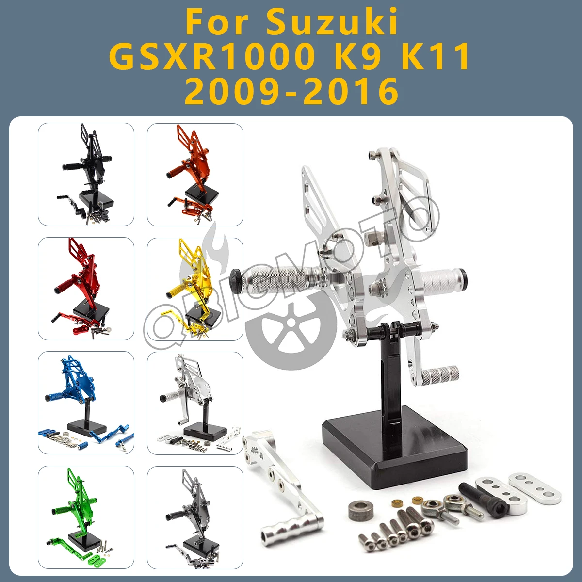 

GSXR1000 2016 Motorcycle Rearset Footpeg Rear Footrest Foot Pegs Pedal Rearsets Adjustable For Suzuki GSXR 1000 K9 K11 2016-2009