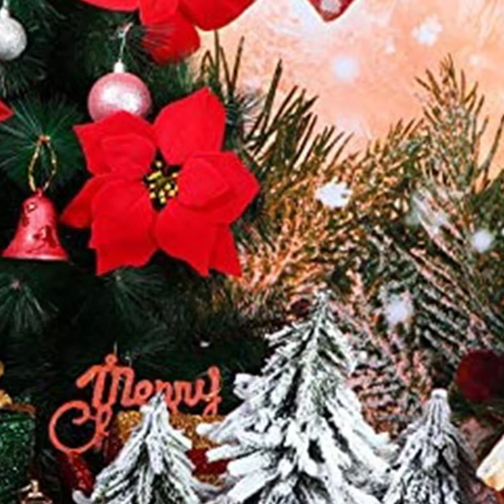 

5PCS Artificial Flowers Clip Gold Wedding Scrapbook Needlework Home Decor Christmas Tree Garland Outdoor Yard Diy Gift Candy Box