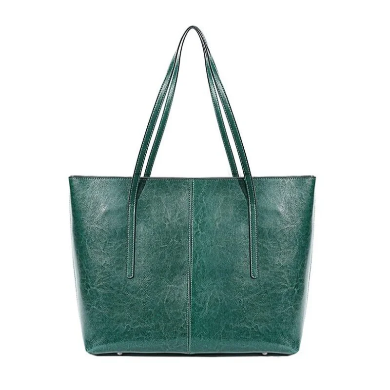 

Luxury Women Leather Tote Bag Top Layer Cowhide Large Capacity Fashionable Handbag Brand Designer Shoulder Bag Handbag