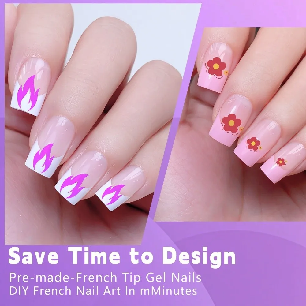 120Pcs New French Style False Nail Detachable High Clear Fake Nail Wearable Mixed Size Nail Tips Women view 3