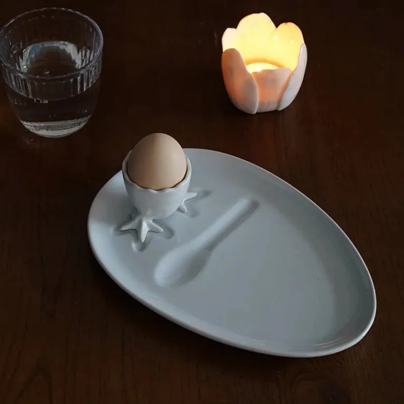 

Ceramic Breakfast Plate Dinner Plate Egg Cup Afternoon Tea Dessert Plates Dim Sum Dish Refreshment Plates Fruit Bowl Cake Pan