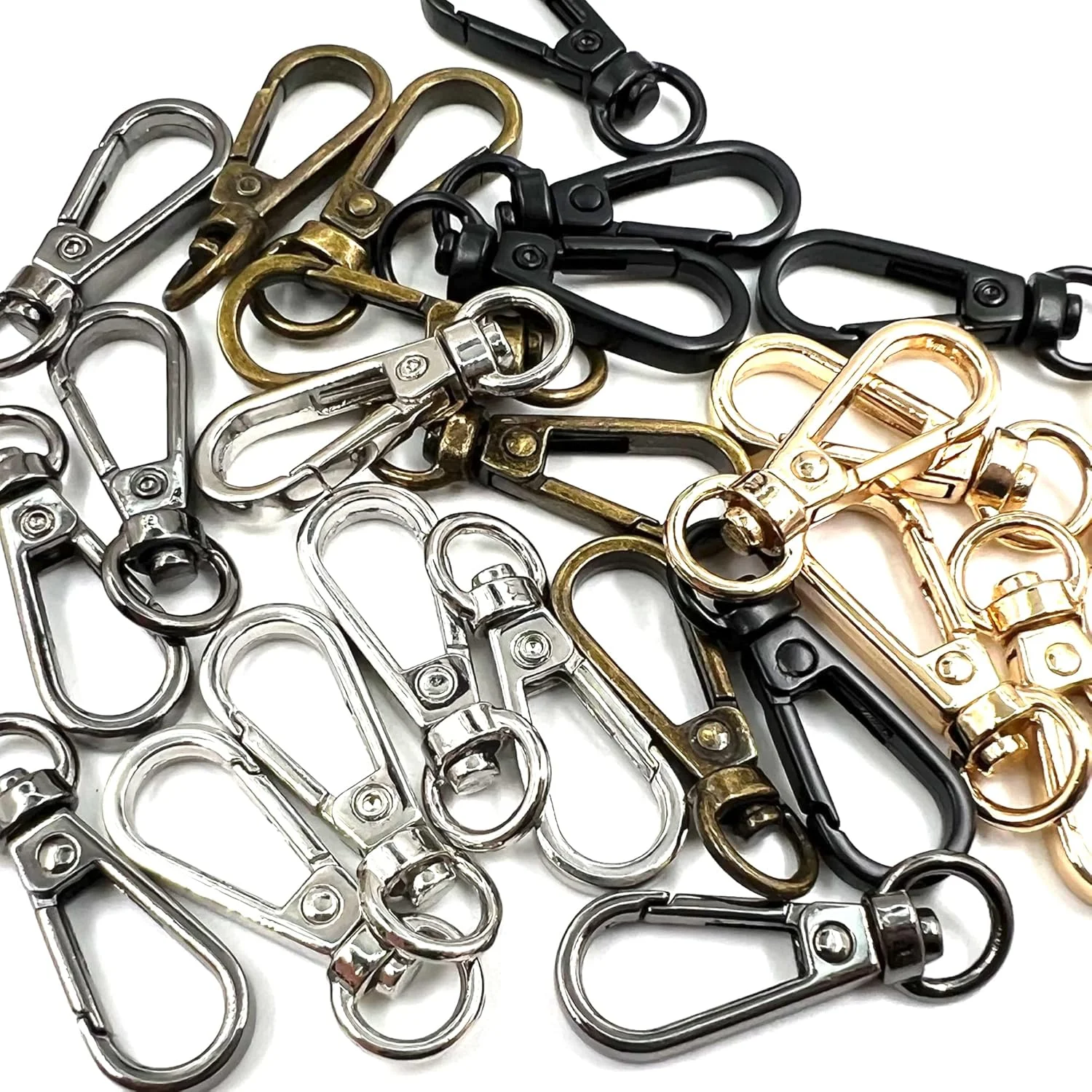 5pcs Oval Ring Lobster Clasp Claw Swivel Clasp for Keychain with Push Door Lobster Clasp Hook Swivel Snap Fashion Clip