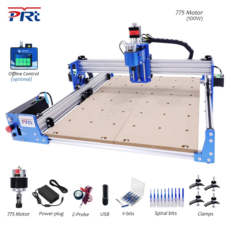 PRTCNC Engraving Machine Engraver Benchtop 4040 CNC Router DIY Laser GRBL ER11 for Wood PCB Acrylic PVC Leather Bamboo Metal MDF