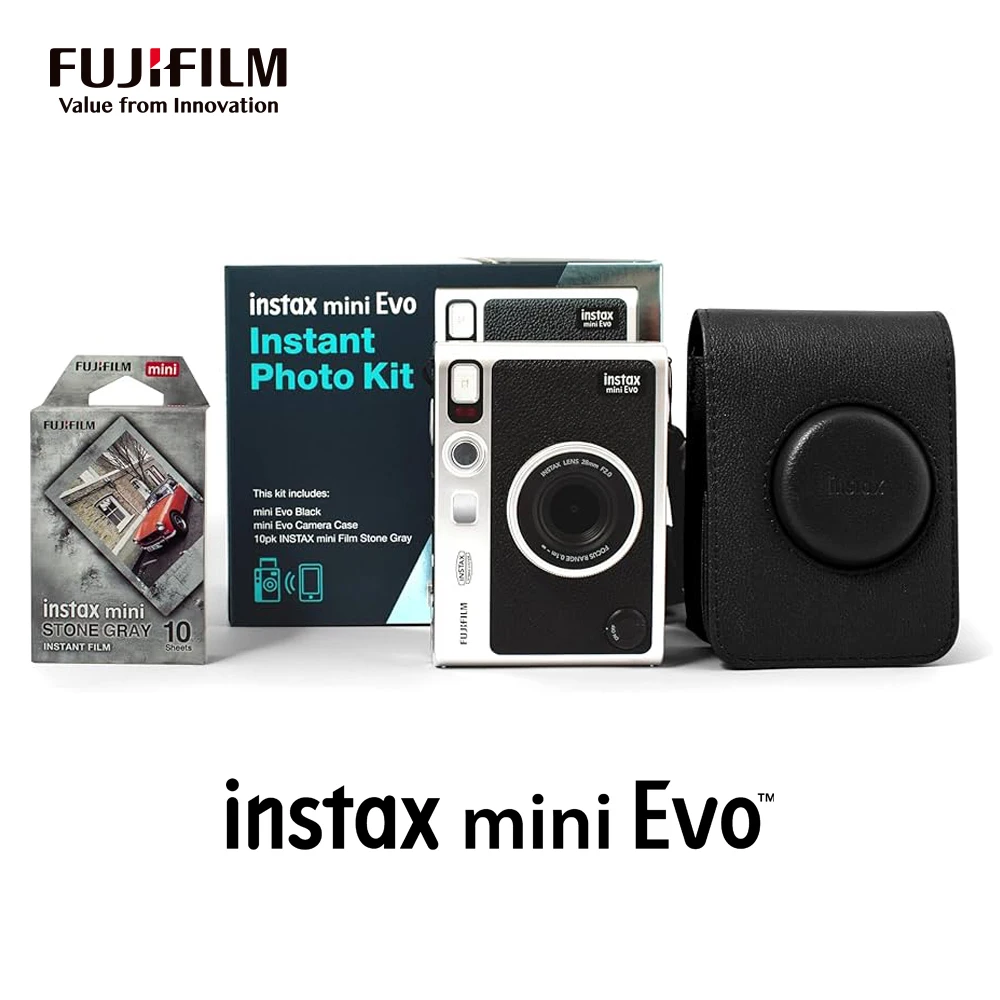 Fujifilm Instax Mini EVO Instant Photo Kit 2-in-1 Instant Photo Camera and Printer with 2.7 inch LCD Screen 10 Lens and 10 Film