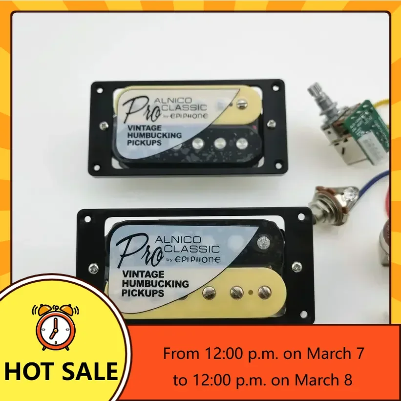 

QX Music Store-Guitar Pickups Standard Pro Bucker Vintage Electric Guitar Alnico Humbucker Pickups with Pro Wiring Harness For