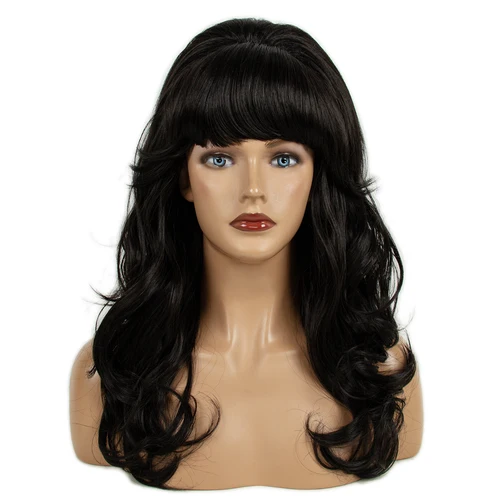 Imagen 2 del producto Peluca Sintética Negra de Amy Winehouse, Estilo Drug Queen, para Disfraces, Fiestas, Halloween, Cosplay de Anime, para Mujer