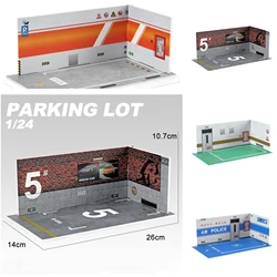 1/24 Assembled PVC Garage Ornaments Car Display Scene Simulation Parking Lot Model