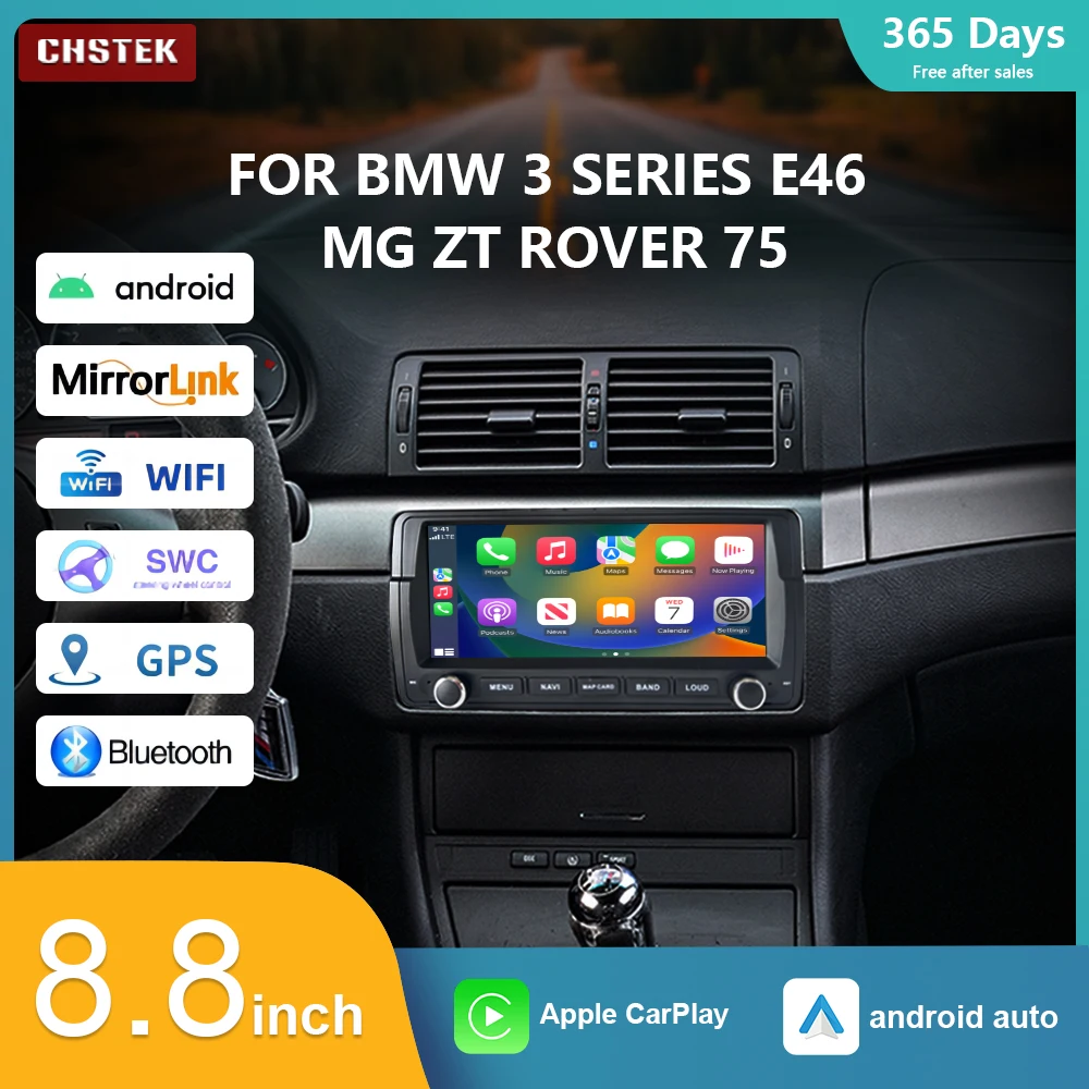 

CHSTEK Car Radio Player for BMW 3 Series E46 1998-2007 M3 316i 318i 320i 325i 330i CarPlay Android 13 Multimedia Navigation 4G