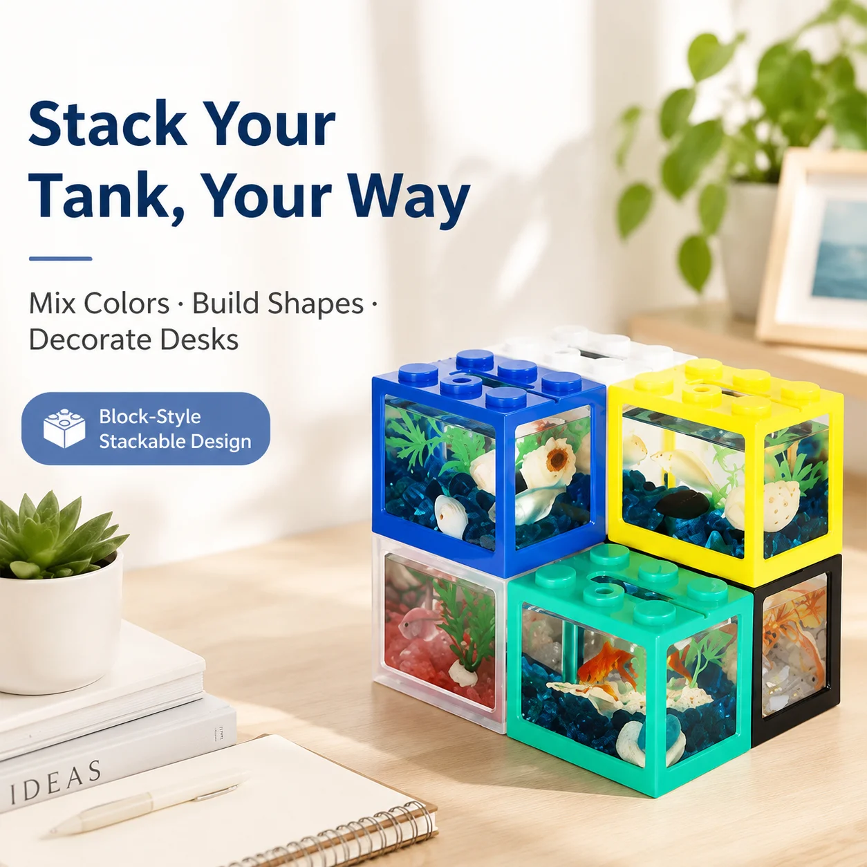 Stackable Mini Fish Tank Block - Aquarium Fish Betta review and price
